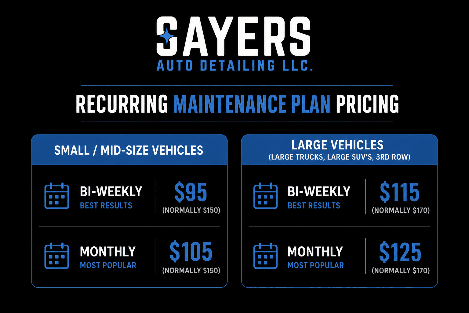 recurring maintenance plan pricing
